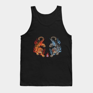 tiger fire red and blue Tank Top